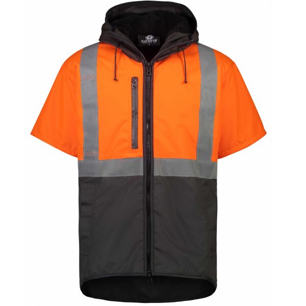 Far South Dacre HiViz Oilskin Short Sleeve Vest With Hood Thumbnail