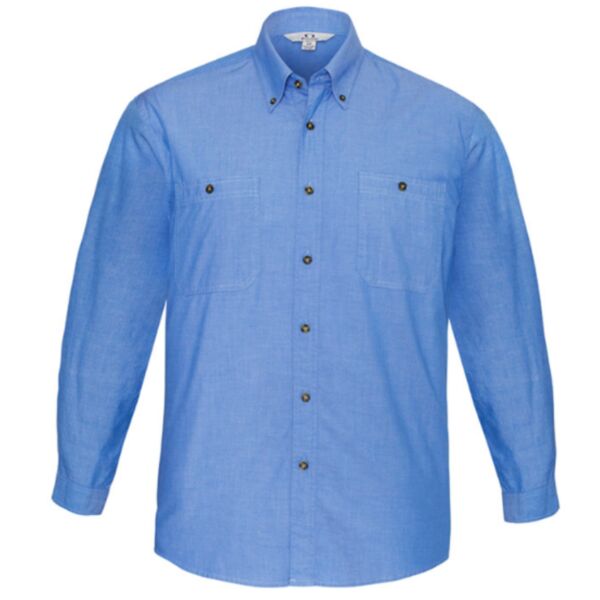 Mens Chambray Long Sleeve Shirt Thumbnail