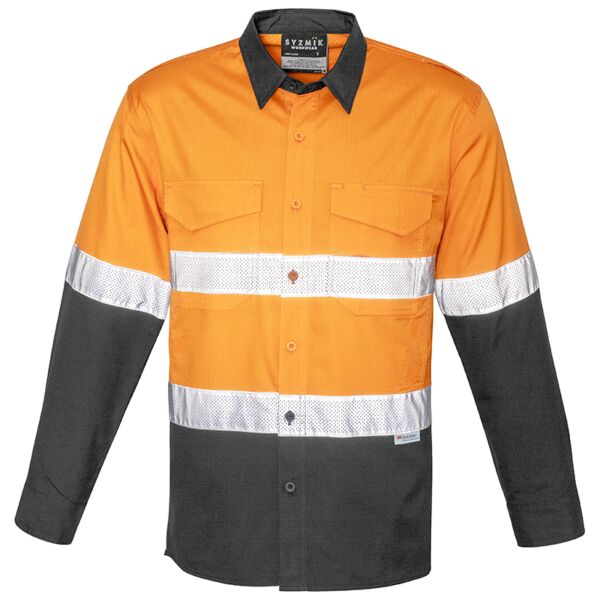 Mens Rugged Cooling Taped Hi Vis L/S Spliced Shirt Thumbnail