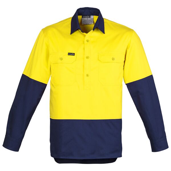 Mens Hi Vis Closed Front L/S Shirt Thumbnail