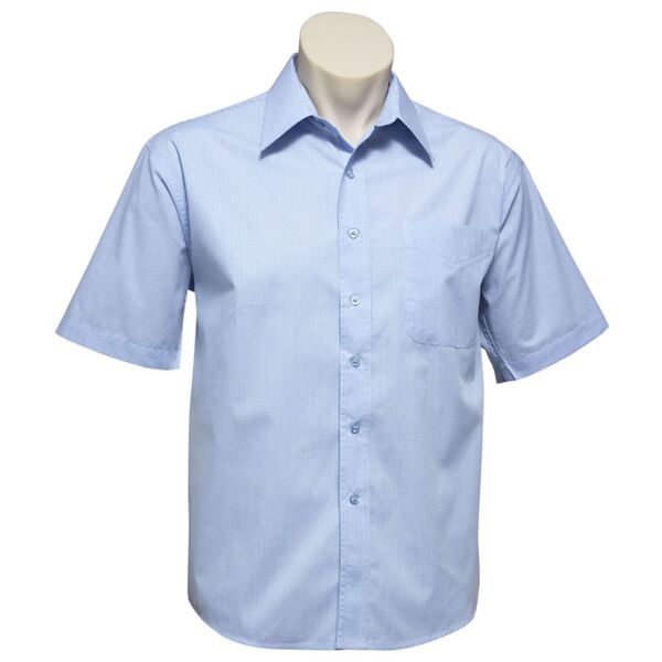 Mens Micro Check Short Sleeve Shirt Thumbnail